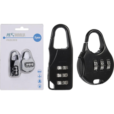 Lucchetto Pro World con combinazione, set da 2 pezzi
