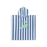 Dino | poncho da spiaggia in cotone blu 65 x 65 cm