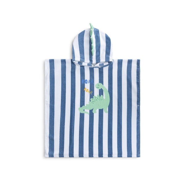 Dino | poncho da spiaggia in cotone blu 65 x 65 cm