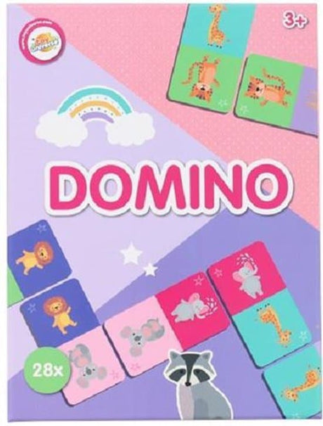 Introduttivo al gioco del domino, sii il primo a sbarazzarti di tutte le carte del domino, con piatti di animali
