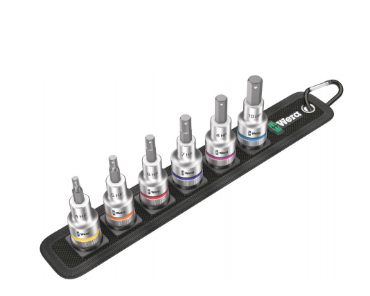 Wera belt c 2 zyklop set di bussole con esagono incassato, con funzione di ritegno, con 1 2 attacchi, 6 pezzi - 05003996001