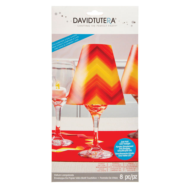 Darice • paralume in pergamena x8 fiesta rosso arancio