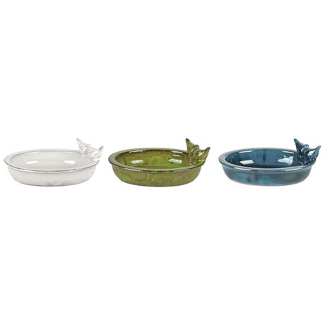 Abbeveratoio per uccelli ovale in ceramica di design Esschert