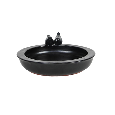Esschert design vaschetta per uccelli in ceramica rotonda grigia