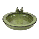 Esschert design vaschetta per uccelli in ceramica rotonda verde