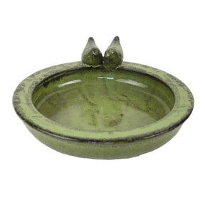 Esschert design vaschetta per uccelli in ceramica rotonda verde