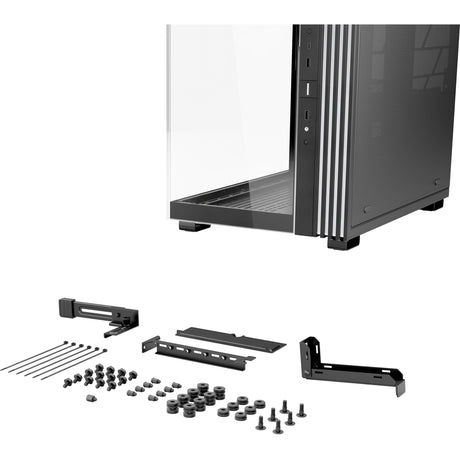 Silenzio! alloggiamento midi tower base luminosa da 600 lx (nero | 2x USB-A | 1x USB-C | RGB | finestra)