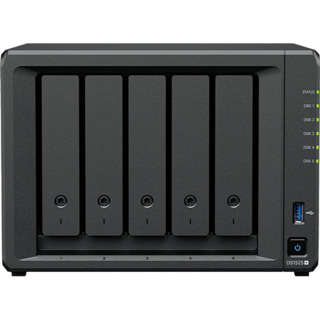 Synology diskstation ds1525+ nas (nero, 2x LAN, USB)