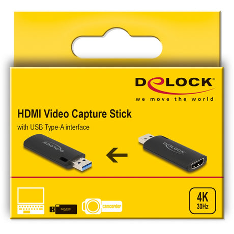 Delock Chiavetta di acquisizione video HDMI Adattatore USB-A (nero)