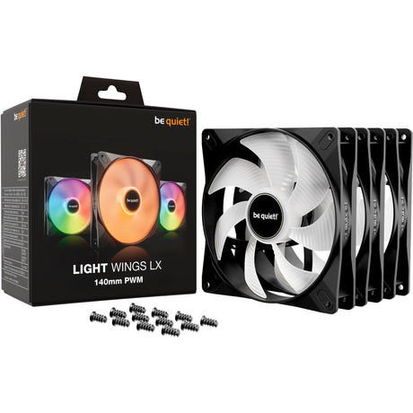 Silenzio! ventole light Wings LX PWM RGB (nere, 3 pezzi, 140 x 140 x 25 mm)