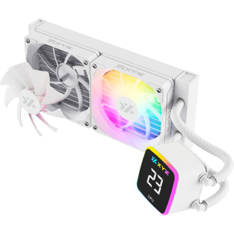 Xyz pc gear aquapulse aio 240 raffreddamento ad acqua (bianco, argb, pwm)