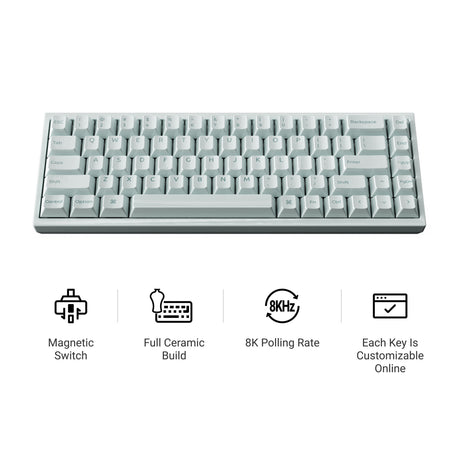 Keychron q16 he tastiera con interruttore magnetico 8k (verde chiaro, layout us (qwerty), lime ultraveloce, 65%, rgb, hot swap, 8k)