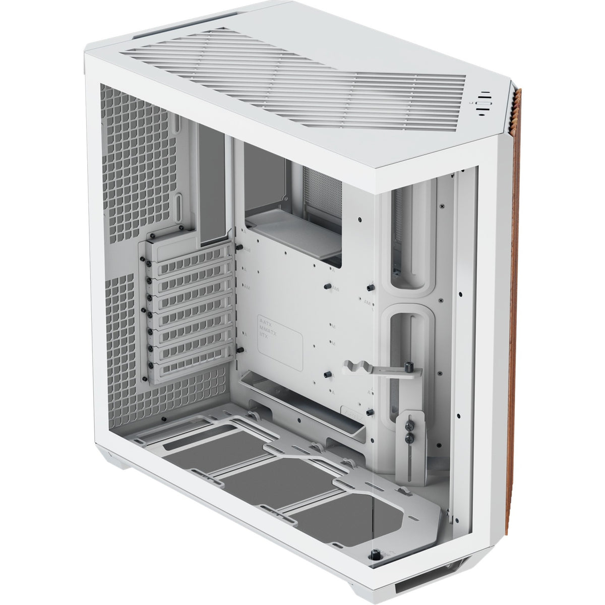 Custodia midi tower Apnx v1-w-wt-v1 (colore legno bianco | 2x USB-A | 1x USB-C | finestra)