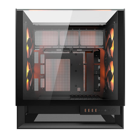 Custodia midi tower Cougar Omnix (nera | 4x USB-A | 2x USB-C | vetro temperato)