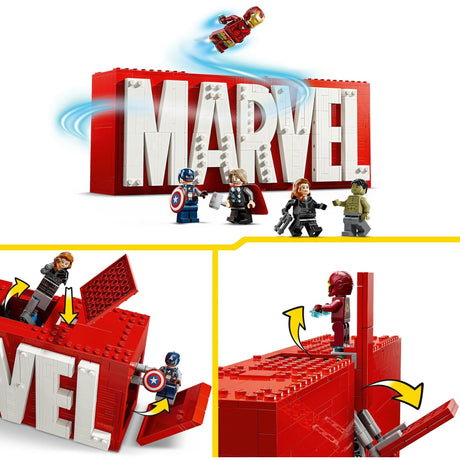 Lego Super Heroes 76313 logo Marvel e minifigure