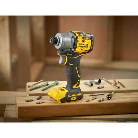 Avvitatore a percussione brushless Stanley fatmax v20 18v (giallo nero, batteria e caricabatterie non inclusi)