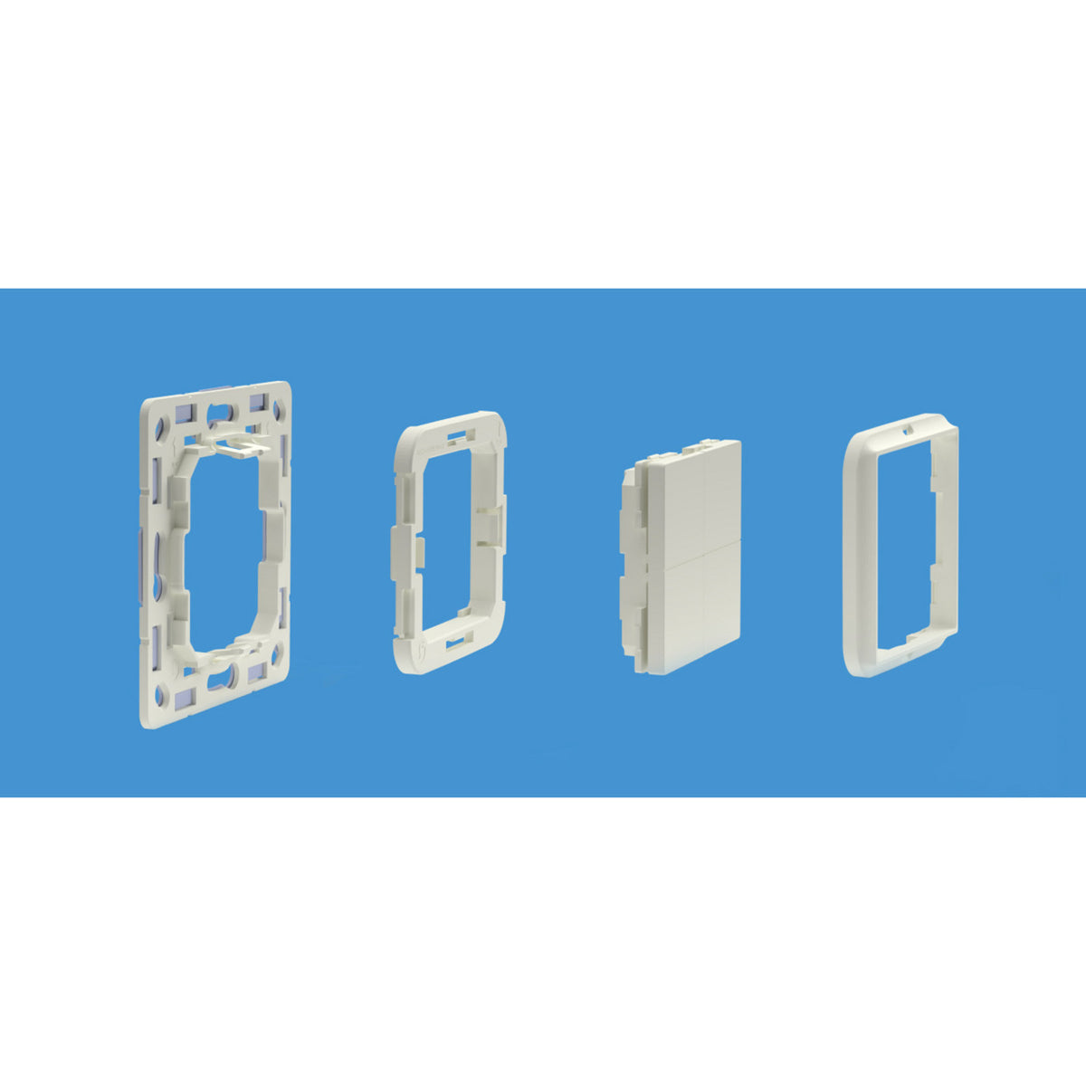 Interruttore da parete Shelly blu 4 + interruttore adattatore busch-jaeger (bianco, bluetooth 4.2)