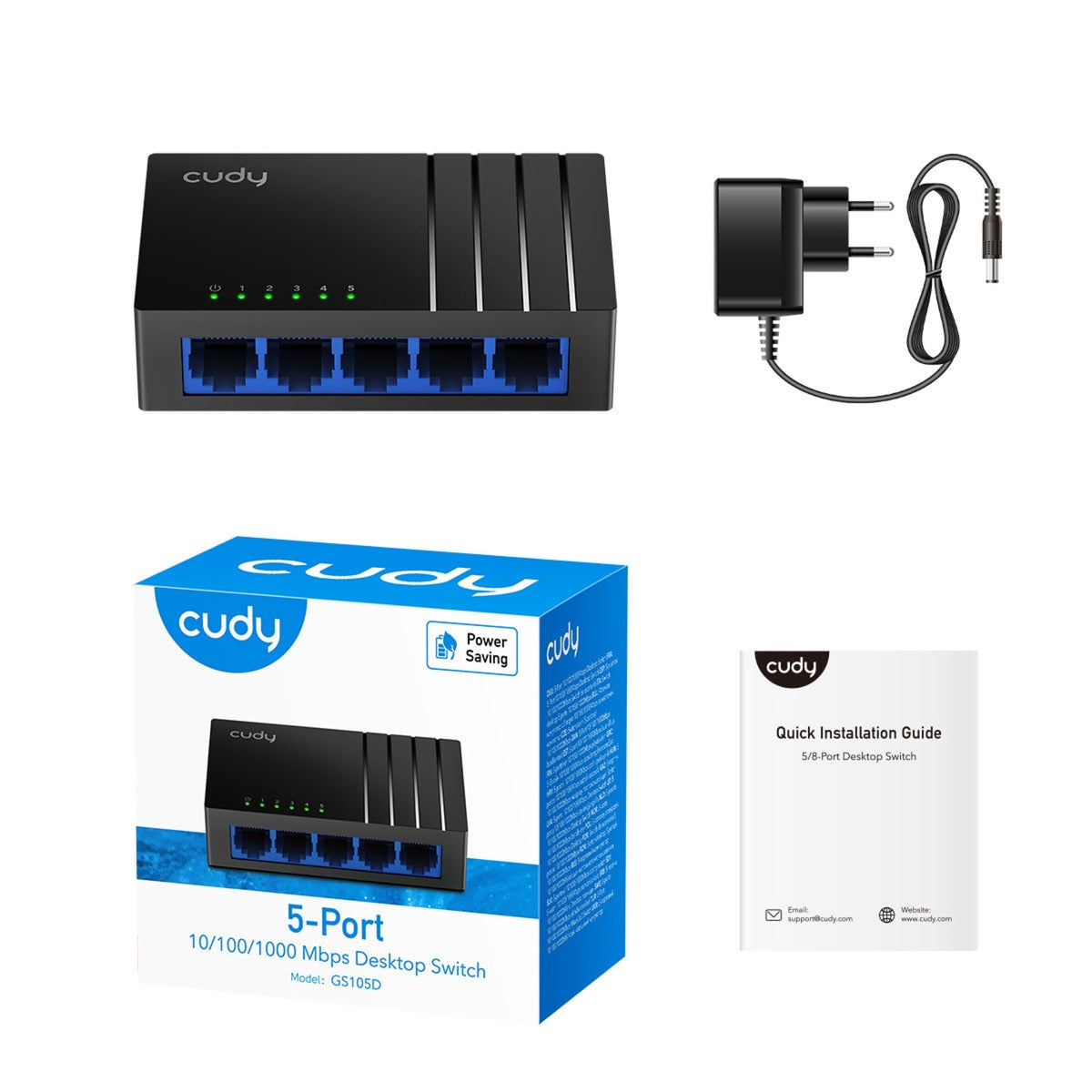 Switch desktop Gigabit Cudy a 5 porte (nero)