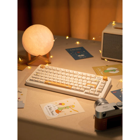 Tastiera meccanica wireless Iqunix zx75 Sunset Ponder (giallo chiaro, layout us (qwerty), rosso gateron, 75%, LED rgb, sostituibile a caldo, pbt double-shot, 2,4 ghz | bluetooth 5.1 | usb-c)