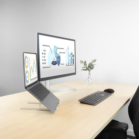 Supporto per laptop Act Connectivity in alluminio, pieghevole (alluminio, altezza regolabile in 7 posizioni)