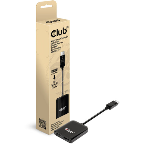 Club 3D Multi Stream Transport Hub DisplayPort da 1.4 a 2x HDMI Adattatore per doppio monitor 4K60Hz (Nero)