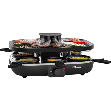 Set gourmet raclette Clean Air Tristar ra-2760 (nero, filtro dell'aria integrato)