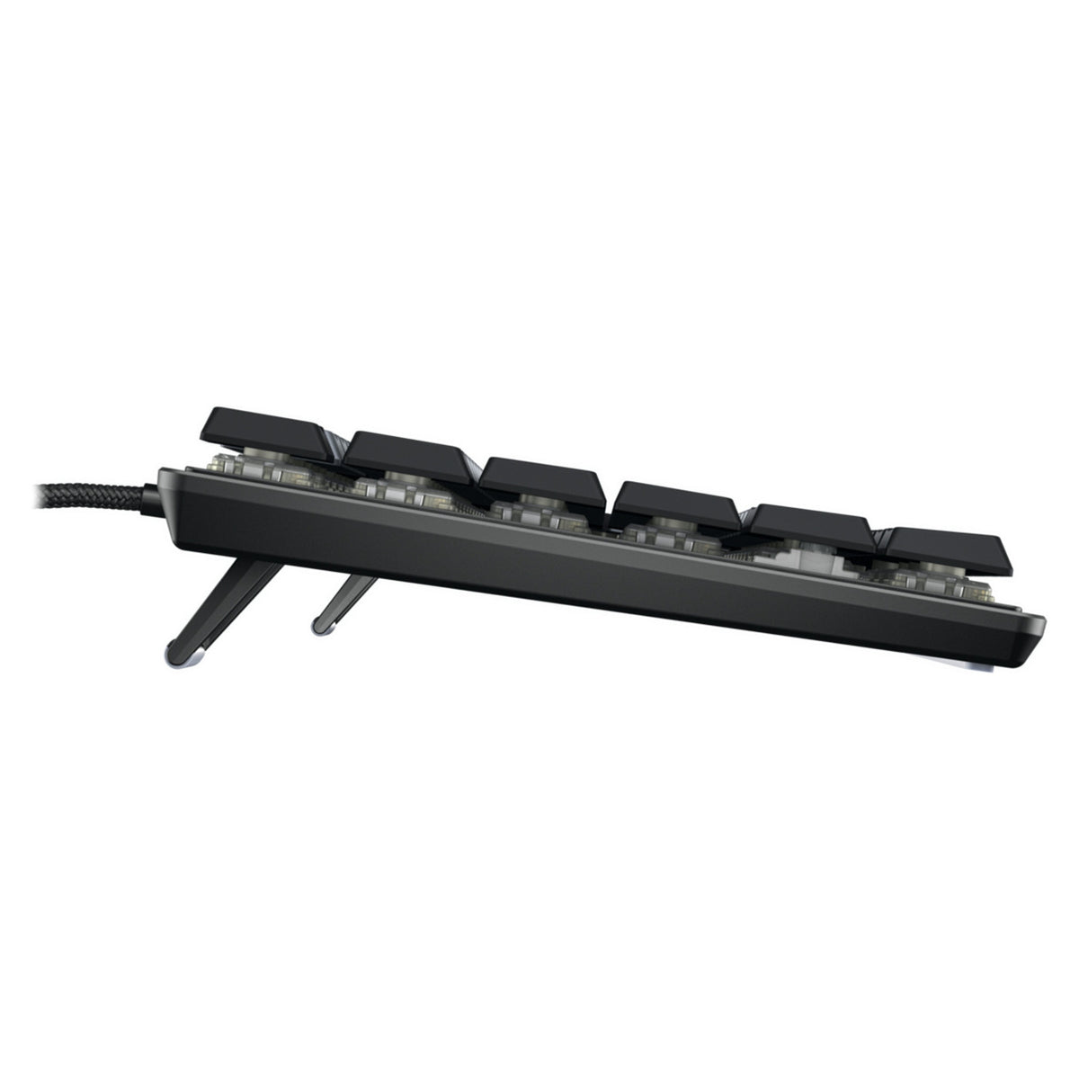 Tastiera meccanica Cherry KC 500 MX LP (nera, layout USA (QWERTY), MX low profile 2.0 avorio, 100%, LED bianchi, copritasti PBT)