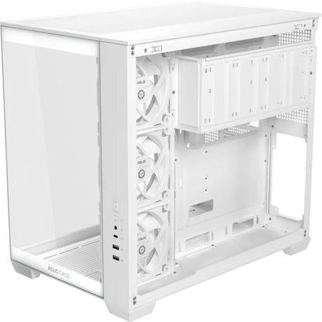 Custodia midi tower Asus a32 plus (bianco | 2x USB-A | 1x USB-C | RGB | vetro temperato)