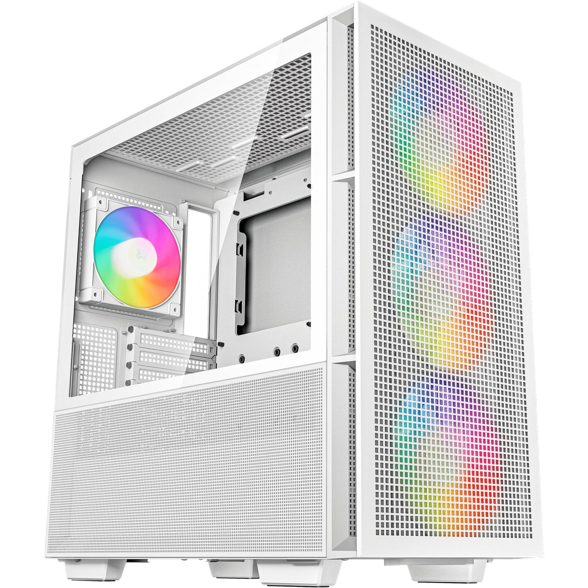 Custodia Deepcool CH560 MIDI Tower (bianco | 1x USB-A | 1x USB-C | RGB | vetro temperato)