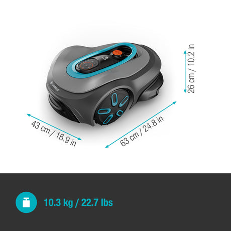 Rasaerba robotizzato Gardena smart sileno max 1500 m² (grigio turchese, 19903-26)