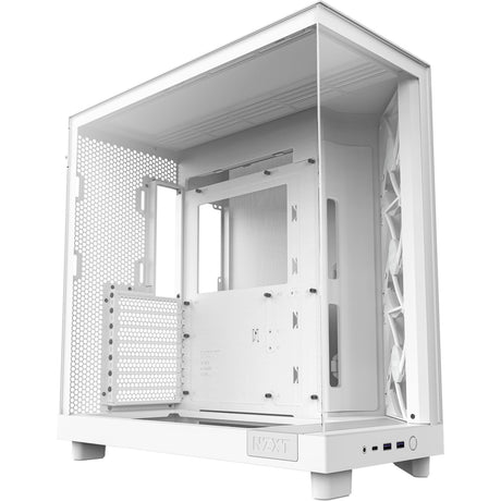 Custodia midi tower Nzxt h6 flow rgb (bianco | 2x usb-a | 1x usb-c | rgb | vetro temperato)