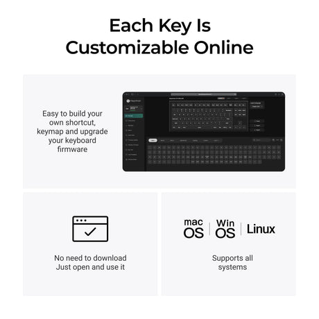 Tastiera meccanica personalizzata wireless Keychron v3 ultra 8K (nera, layout americano (qwerty), pom banana in seta, 80% (tkl), rgb, hot swap, 2,4 ghz | bluetooth 5.3 | usb-c)