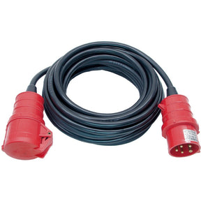 Brennerstuhl cavo di prolunga cee ip44 (cavo da 30 m, h07rn-f 5g1,5, 5 pin con spina e accoppiamento cee, per uso esterno ip44, made in Germany) nero