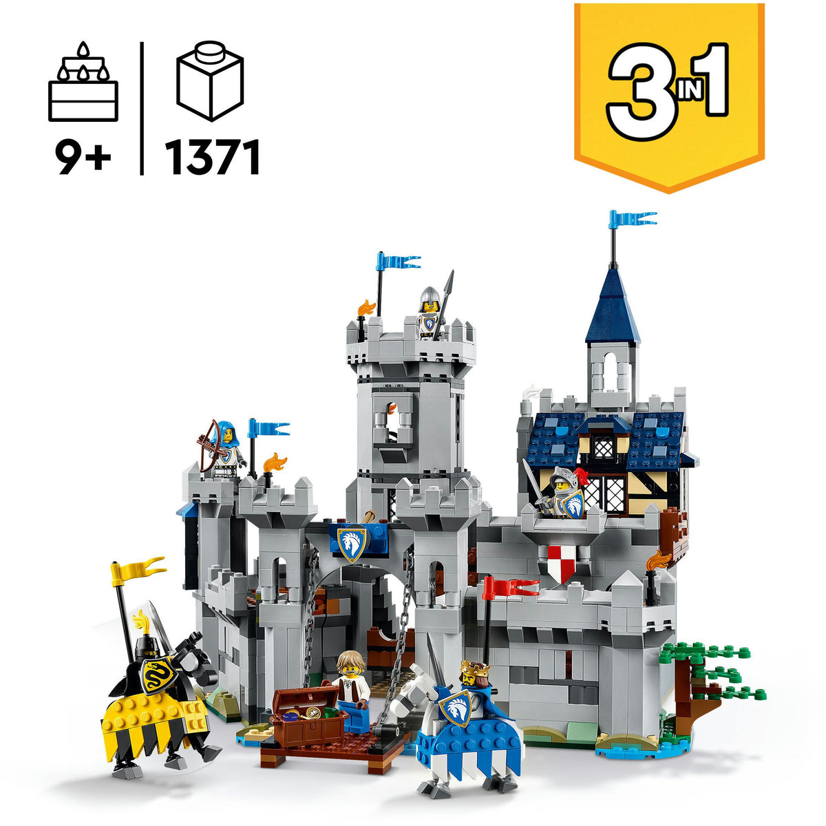 Castello medievale 3in1 LEGO® Creator con cavalieri a cavallo - 31168