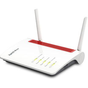 Fritz! box 6850 lte router internazionale wlan lte (bianco rosso, 4g (lte), 3g 3g+ (umts hspa+), mesh wi-fi)