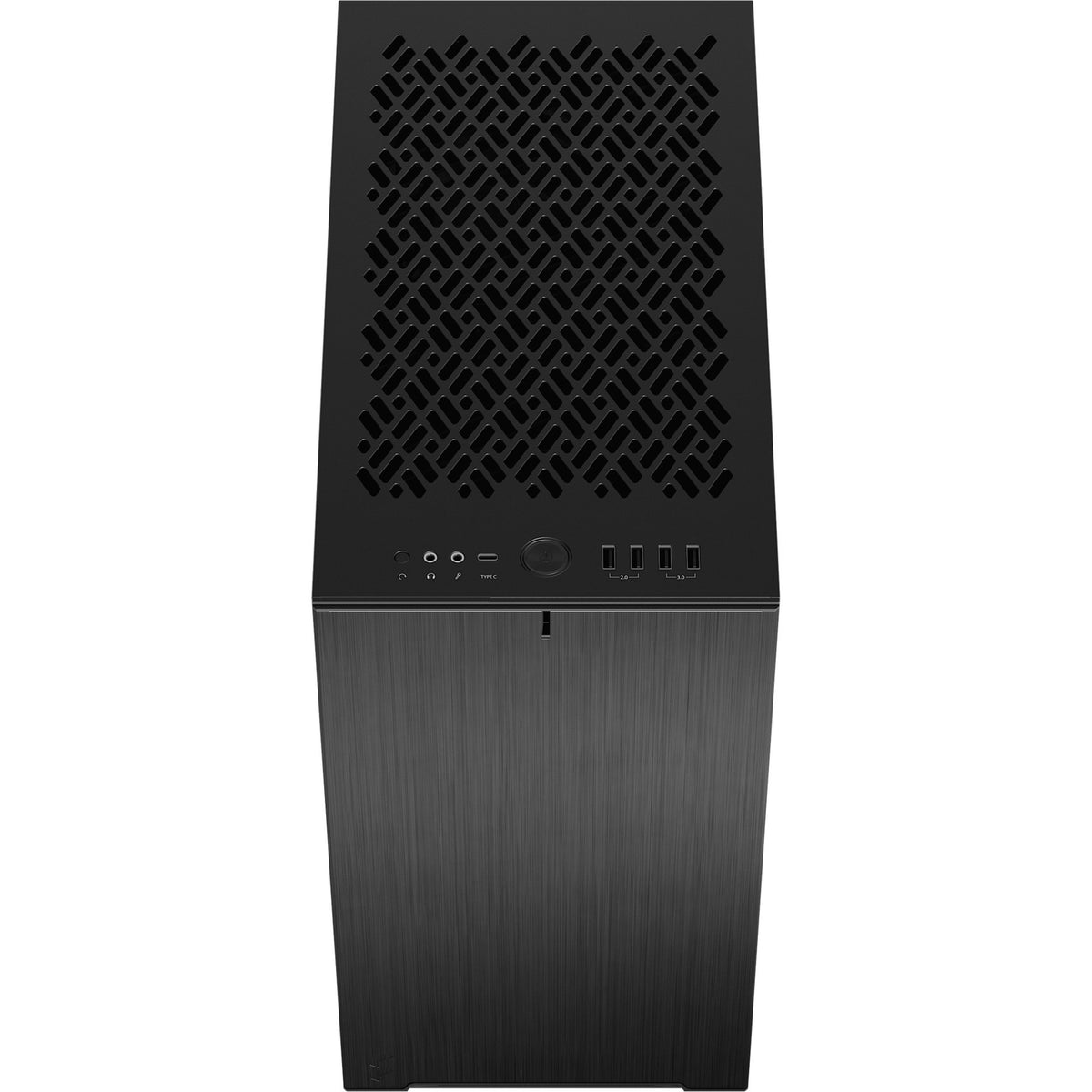 Il design frattale definisce 7 mini alloggiamenti midi tower solidi neri (nero | 4x USB-A | 1x USB-C)
