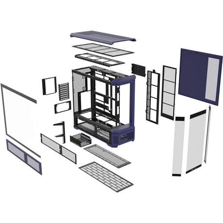 Custodia Thermaltake view 600 tg future crepuscolo big tower (viola nero | 2x USB-A | 1x USB-C | vetro temperato)