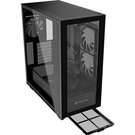 Custodia midi tower Sharkoon Rebel C60 RGB (nera | 2x USB-A | 1x USB-C | RGB | vetro temperato)