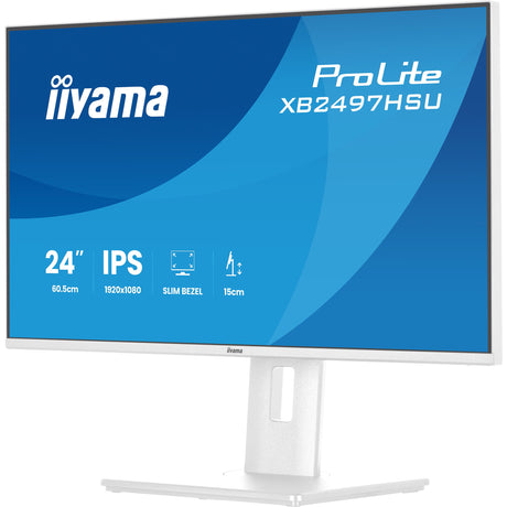 Monitor Iiyama prolite xb2497hsu-w1 23,8 (bianco (opaco), 120 Hz, HDMI, porta display, USB, audio)