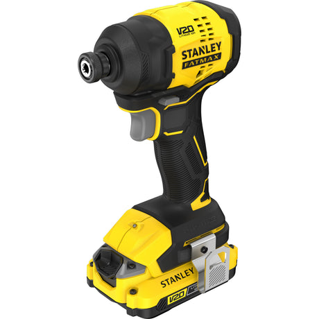 Avvitatore a percussione Stanley fatmax v20 18v (nero giallo, batteria e caricabatterie inclusi, con custodia)