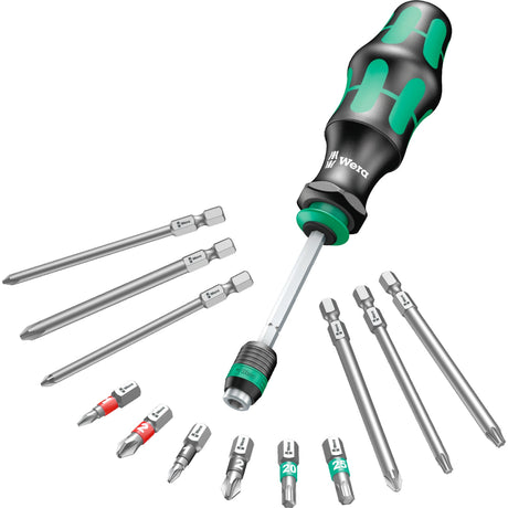 Wera Kraftform kompakt 20 trovautensili 2 con set di punte a valigetta (nero verde, 13 pezzi)