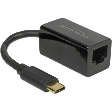 Delock superspeed USB-C (USB 3.1 gen 1) maschio > adattatore compatto gigabit lan 10 100 1000 Mbps (nero, 0,135 metri)
