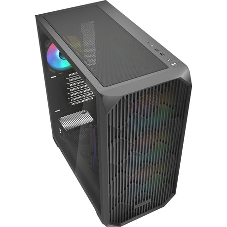 Custodia midi tower Sharkoon ak3 rgb (nera | 2x usb-a | 1x usb-c | rgb | vetro temperato)