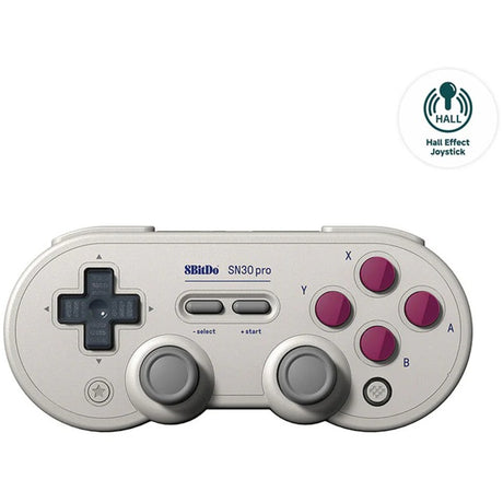 Gamepad 8bitdo sn30 pro (grigio chiaro, bluetooth, usb, pc, nintendo switch switch 2)