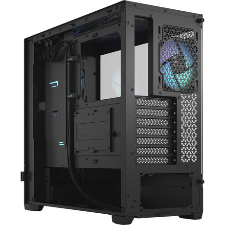 Custodia midi tower rgb pop air dal design frattale (nero | 2x usb-a | rgb | vetro temperato)