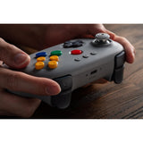 Controller bluetooth 8bitdo 64 (grigio, bluetooth 5.0 usb, switch, switch 2, pc, android)