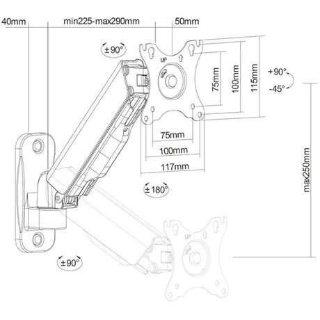 Neomounts WL70-440BL11 Supporto da parete per TV Supporto da parete (nero)
