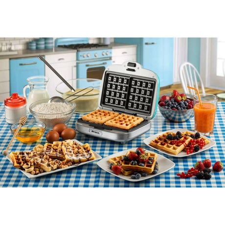 Ariete party time piastra per waffle 1973 01 (azzurro)
