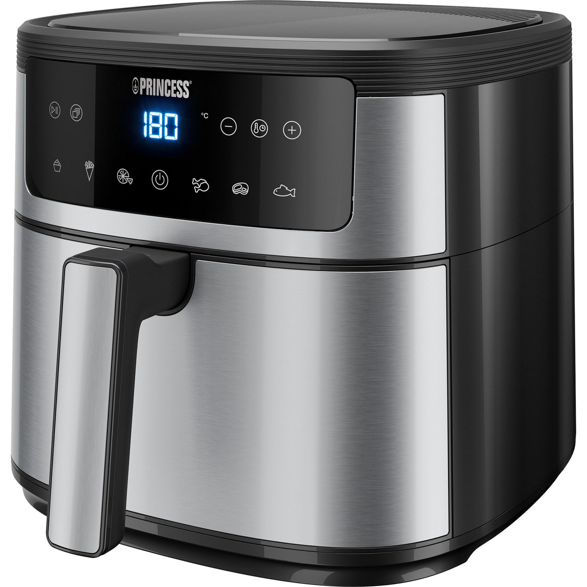 Friggitrice ad aria calda Princess digital airfyer 6l (nero argento, 6 litri)