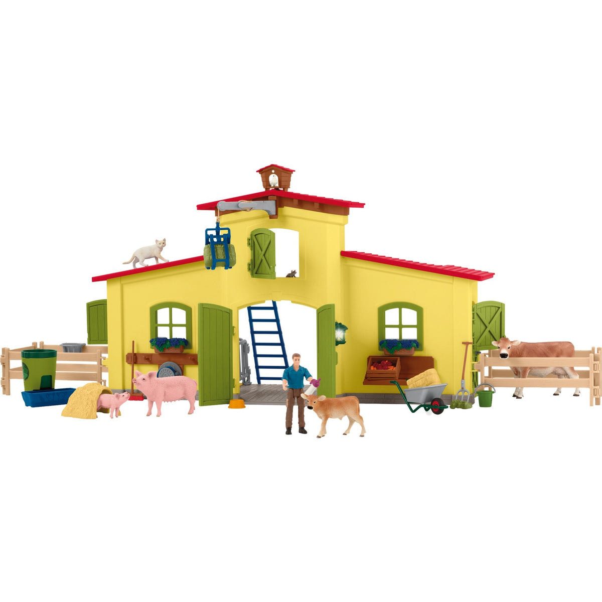 Il mondo della fattoria Schleich - Grande stalla, miniatura gialla